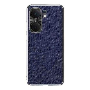 For vivo iQOO Neo9 Silver Edge Cross Texture PU Leather Phone Case(Sapphire Blue)