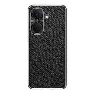 For vivo iQOO Neo9 Silver Edge Cross Texture PU Leather Phone Case(Black)