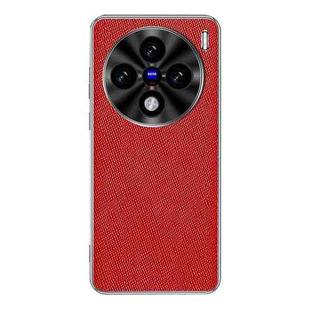 For vivo X100s Pro Silver Edge Cross Texture PU Leather Phone Case(Red)