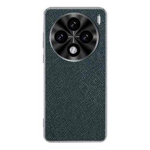 For vivo X100s Silver Edge Cross Texture PU Leather Phone Case(Dark Green)