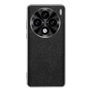 For vivo X100s Silver Edge Cross Texture PU Leather Phone Case(Black)