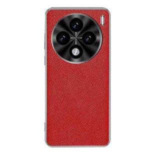 For vivo X100s Silver Edge Cross Texture PU Leather Phone Case(Red)