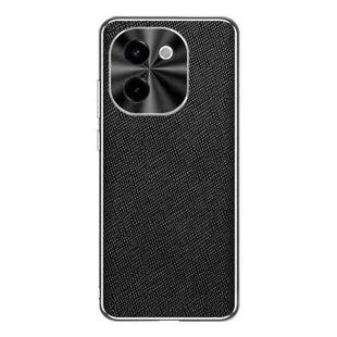 For vivo Y200 Silver Edge Cross Texture PU Leather Phone Case(Black)