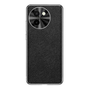 For vivo Y200t Silver Edge Cross Texture PU Leather Phone Case(Black)