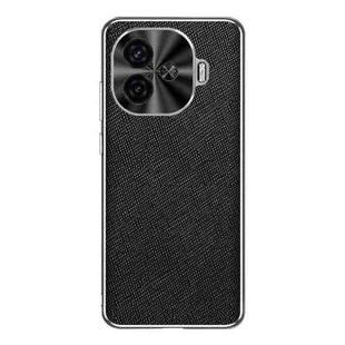 For vivo Y200 GT Silver Edge Cross Texture PU Leather Phone Case(Black)