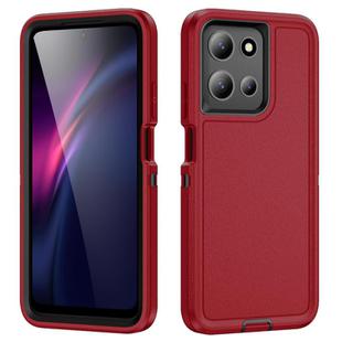 For Motorola Moto G 5G 2025 Life Waterproof Rugged PC + Silicone Phone Case(Red + Black)