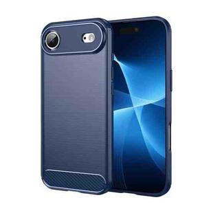 For iPhone 17 Air Brushed Texture Carbon Fiber TPU Phone Case(Blue)