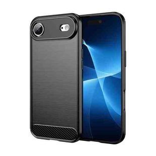 For iPhone 17 Air Brushed Texture Carbon Fiber TPU Phone Case(Black)