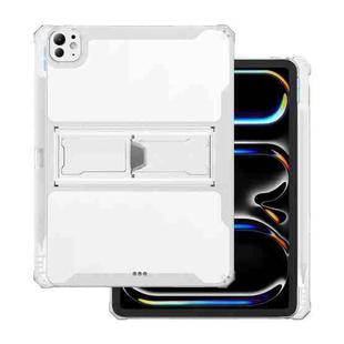 For iPad Pro 13 2024 TPU Hybrid PC Airbag Tablet Case with Pen Slots(Transparent)