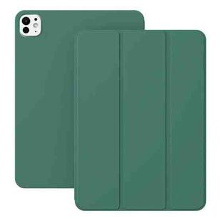 For iPad Pro 11 2024 Ultra-thin Double-sided Clip Magnetic Smart Tablet Case(Dark Green)