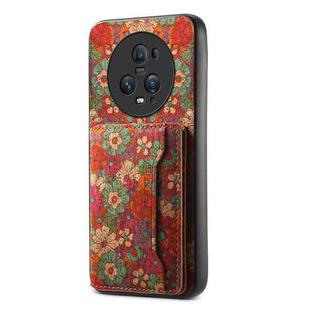 For Honor Magic5 Pro Card Slot Holder Phone Case(Summer Red)