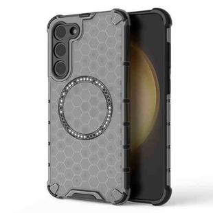 For Samsung Galaxy S23+ 5G Honeycomb Magnetic Ring Shockproof Phone Case(Black)