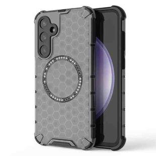 For Samsung Galaxy S23 FE 5G Honeycomb Magnetic Ring Shockproof Phone Case(Black)