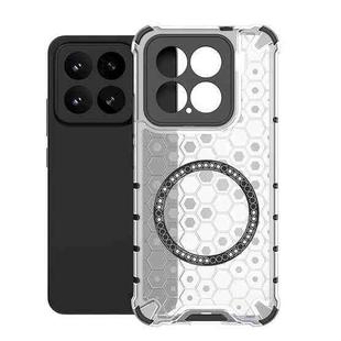 For Xiaomi 15 Honeycomb Magnetic Ring Shockproof Phone Case(White)