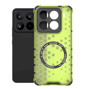 For Xiaomi 15 Pro Honeycomb Magnetic Ring Shockproof Phone Case(Green)