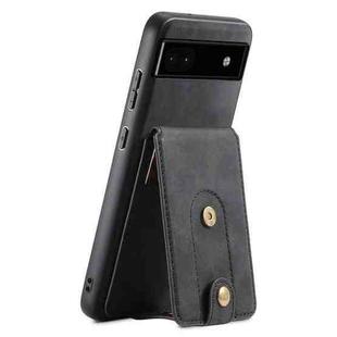 For Google Pixel 6a Denior D14 NK Retro Pattern MagSafe Magnetic Card Holder Leather Phone Case(Black)