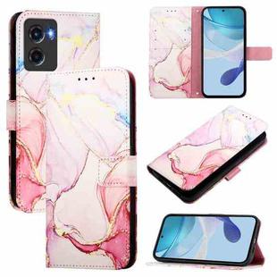 For Motorola Moto G05 PT003 Marble Pattern Flip Leather Phone Case(Rose Gold)