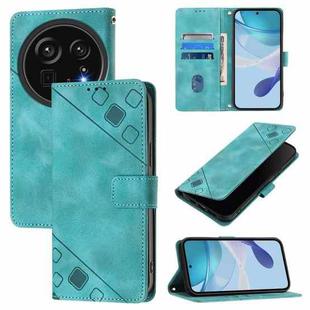 For Sharp Aquos R9 Pro Skin Feel Embossed Leather Phone Case(Green)