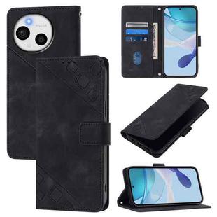 For Sharp Aquos Sense9 Plus Skin Feel Embossed Leather Phone Case(Black)