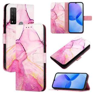 For TCL 20R 5G PT003 Marble Pattern Flip Leather Phone Case(Pink Purple Gold)