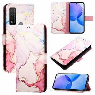 For TCL 20R 5G PT003 Marble Pattern Flip Leather Phone Case(Rose Gold)