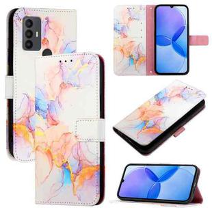 For TCL 30 SE PT003 Marble Pattern Flip Leather Phone Case(Galaxy Marble White)