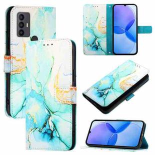 For TCL 30 SE PT003 Marble Pattern Flip Leather Phone Case(Green)
