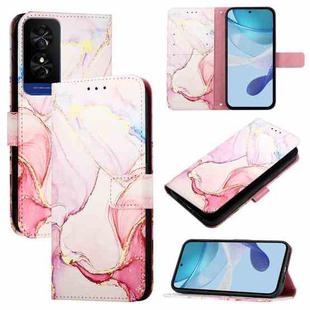 For TCL 50 5G PT003 Marble Pattern Flip Leather Phone Case(Rose Gold)