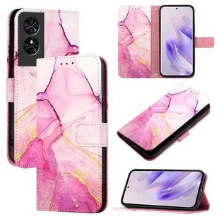 For TCL 50 SE PT003 Marble Pattern Flip Leather Phone Case(Pink Purple Gold)