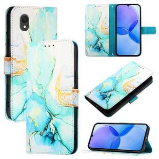 For TCL 201 PT003 Marble Pattern Flip Leather Phone Case(Green)
