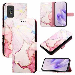 For TCL 403 PT003 Marble Pattern Flip Leather Phone Case(Rose Gold)