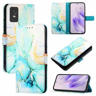 For TCL 403 PT003 Marble Pattern Flip Leather Phone Case(Green)