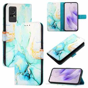 For TCL 405 / 406 / 408 PT003 Marble Pattern Flip Leather Phone Case(Green)