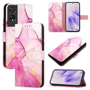 For TCL 505 PT003 Marble Pattern Flip Leather Phone Case(Pink Purple Gold)