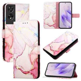 For TCL 505 PT003 Marble Pattern Flip Leather Phone Case(Rose Gold)