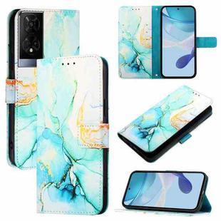 For TCL 50XE 5G PT003 Marble Pattern Flip Leather Phone Case(Green)