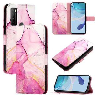 For TCL 30 XL T701DL PT003 Marble Pattern Flip Leather Phone Case(Pink Purple Gold)