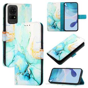 For TCL 50 LE PT003 Marble Pattern Flip Leather Phone Case(Green)