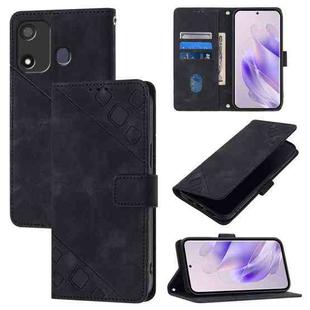 For Itel P17 / A27 Skin Feel Embossed Leather Phone Case(Black)