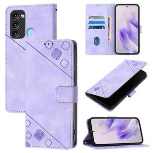 For Itel S17 / Vision 3 Skin Feel Embossed Leather Phone Case(Light Purple)