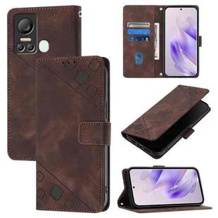 For Itel S18 / Vision 5 Skin Feel Embossed Leather Phone Case(Brown)