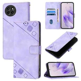 For Itel S23 Skin Feel Embossed Leather Phone Case(Light Purple)