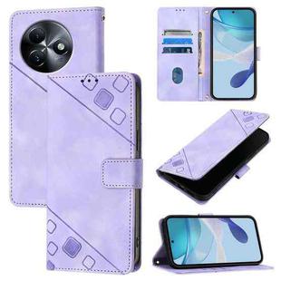 For Itel S24 Skin Feel Embossed Leather Phone Case(Light Purple)