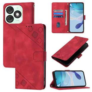 For Itel A50 Skin Feel Embossed Leather Phone Case(Red)