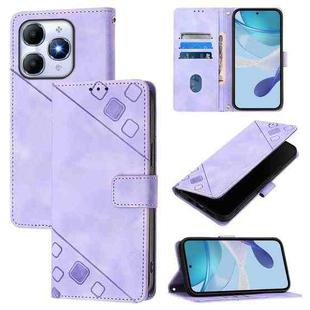 For itel A90 4G Skin Feel Embossed Leather Phone Case(Light Purple)