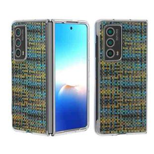 For Honor Magic Vs2 Colorful Rhombic Texture Transparent Frame PU Phone Case(Gold)