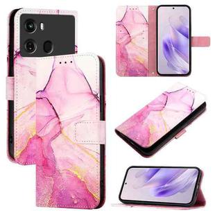 For itel P40 PT003 Marble Pattern Flip Leather Phone Case(Pink Purple Gold)