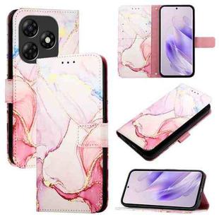 For itel P55 4G PT003 Marble Pattern Flip Leather Phone Case(Rose Gold)