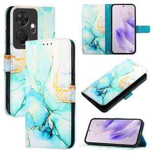 For itel P55+ PT003 Marble Pattern Flip Leather Phone Case(Green)