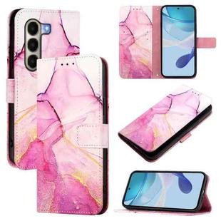 For itel A95 5G PT003 Marble Pattern Flip Leather Phone Case(Pink Purple Gold)